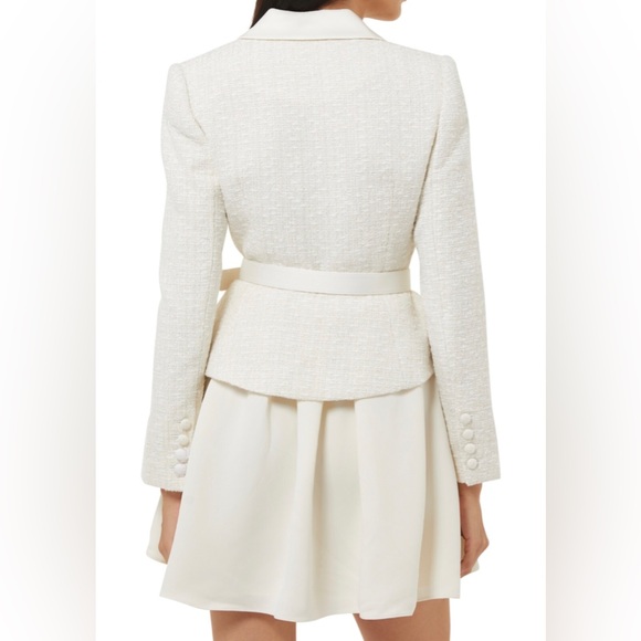 Self - Portrait Tailored Cream Color Boucle Mini Dress - Picture 2 of 16